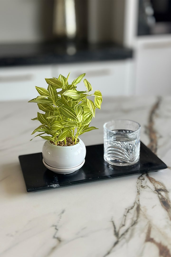 Black Marble Flat Tray by Mason Home at Pernia's Pop Up Shop