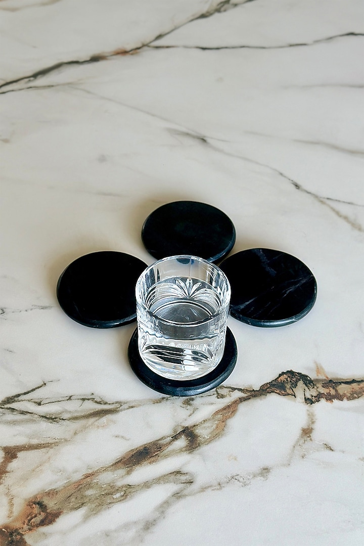 Black Marble Coasters (Set of 4) by Mason Home at Pernia's Pop Up Shop