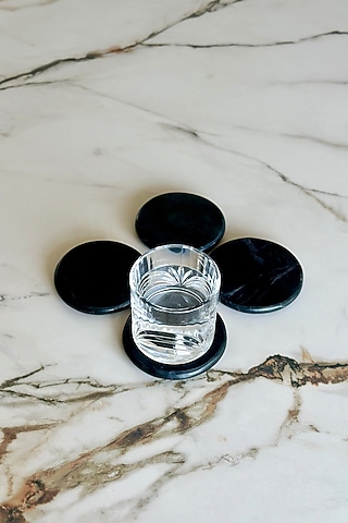 Black Marble Coasters (Set of 4) by Mason Home