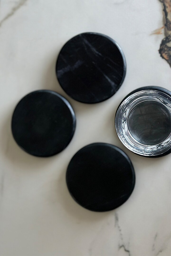 Black Marble Coasters (Set of 4) by Mason Home at Pernia's Pop Up Shop