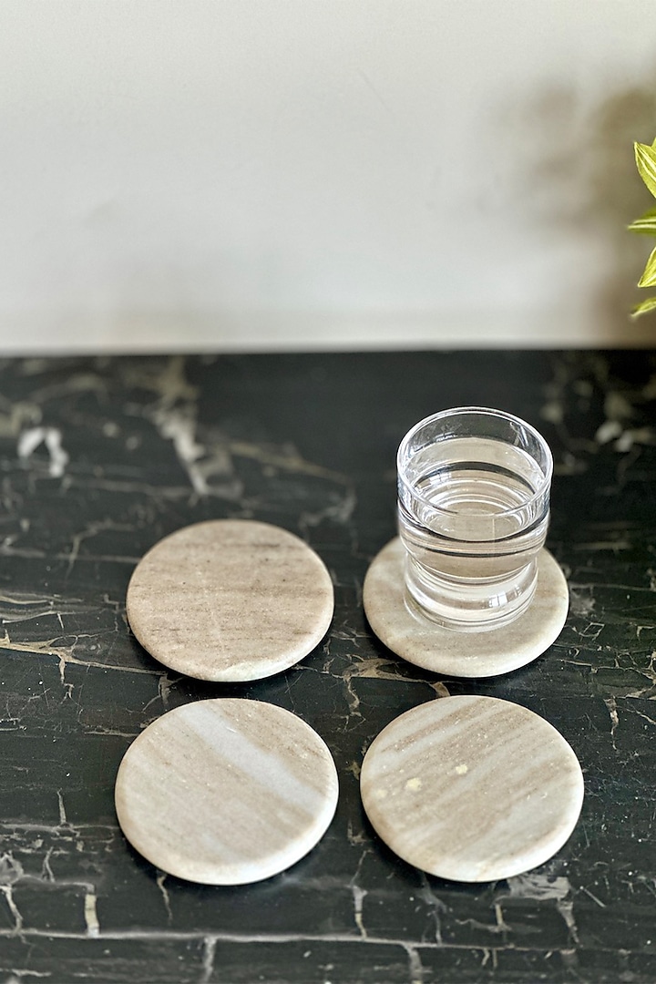 Beige Marble Coasters (Set of 4) by Mason Home at Pernia's Pop Up Shop