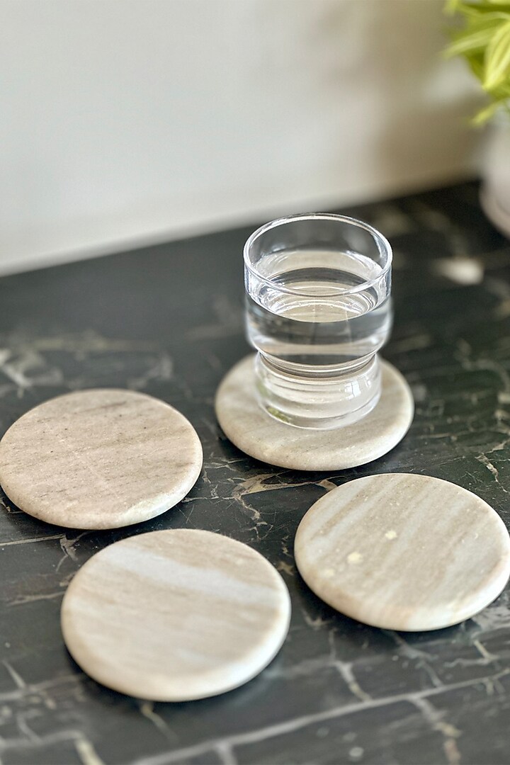 Beige Marble Coasters (Set of 4) by Mason Home at Pernia's Pop Up Shop