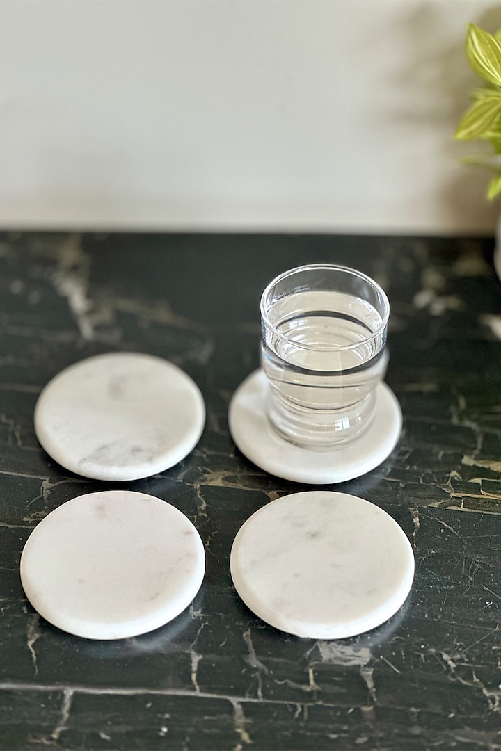 White Marble Coasters (Set of 4) by Mason Home at Pernia's Pop Up Shop