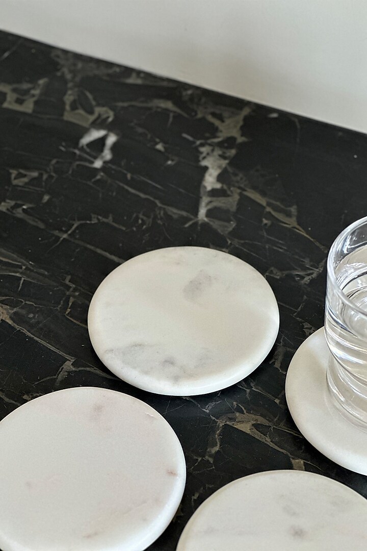 White Marble Coasters (Set of 4) by Mason Home at Pernia's Pop Up Shop