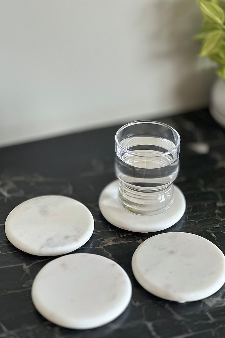 White Marble Coasters (Set of 4) by Mason Home at Pernia's Pop Up Shop