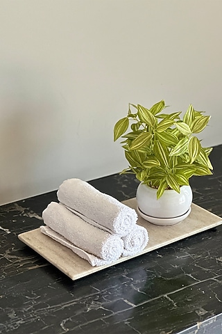 Beige Marble Flat Tray by Mason Home