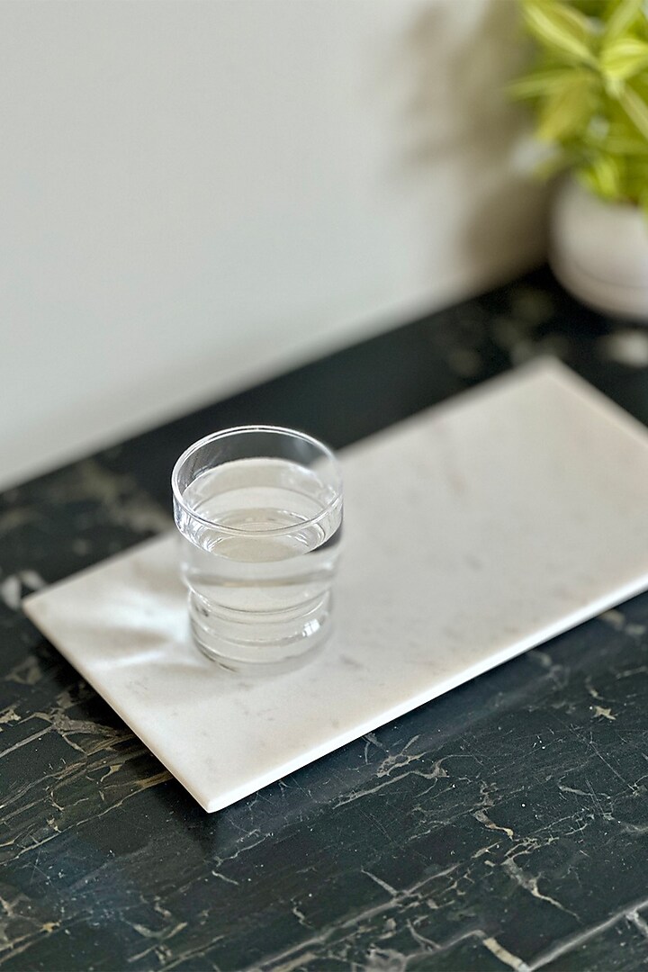 White Marble Flat Tray by Mason Home at Pernia's Pop Up Shop