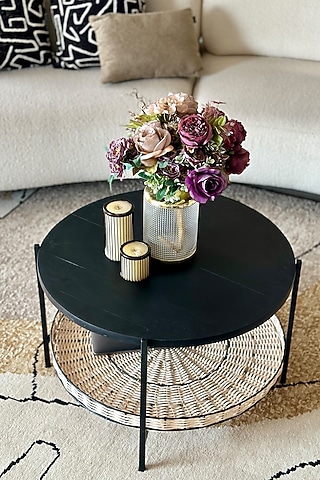 Charcoal Wood and Iron Center Table by Mason Home