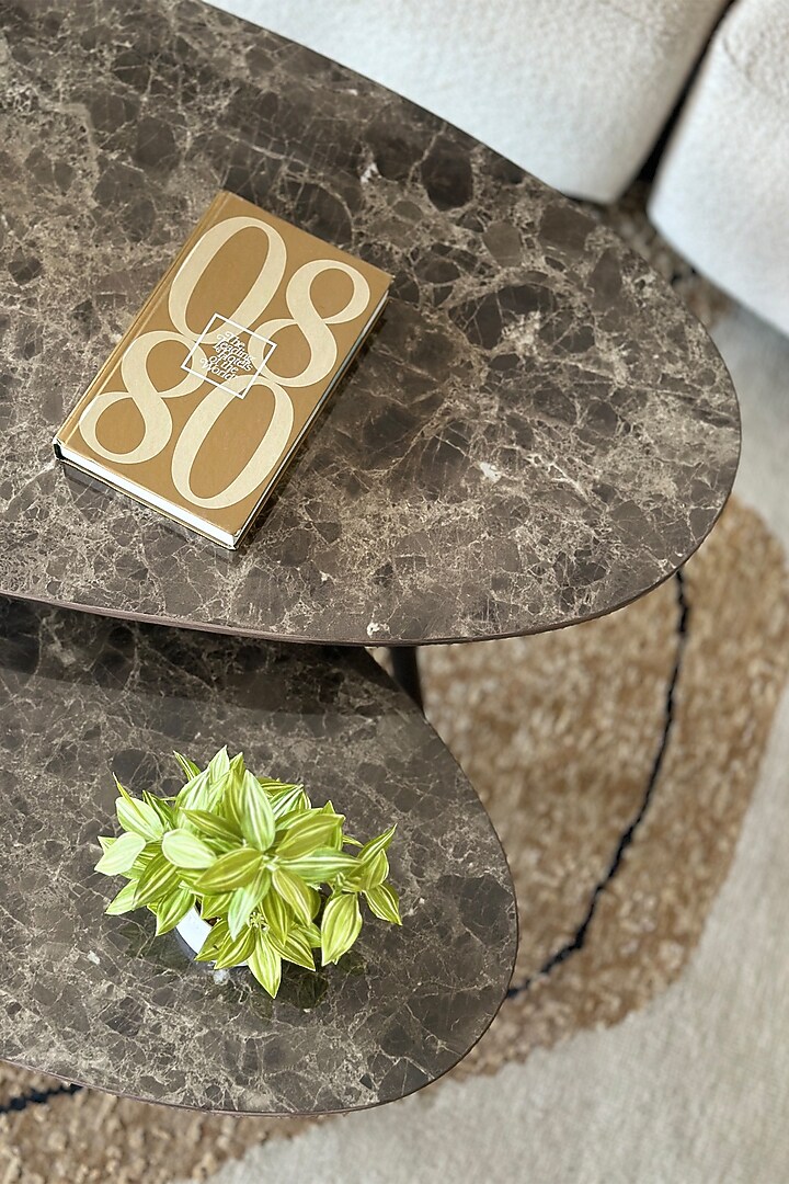 Grey Ceramic Tile & Iron Center Tables (Set of 2) by Mason Home at Pernia's Pop Up Shop
