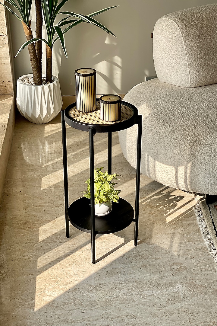 Black Rattan & Wood Table by Mason Home at Pernia's Pop Up Shop