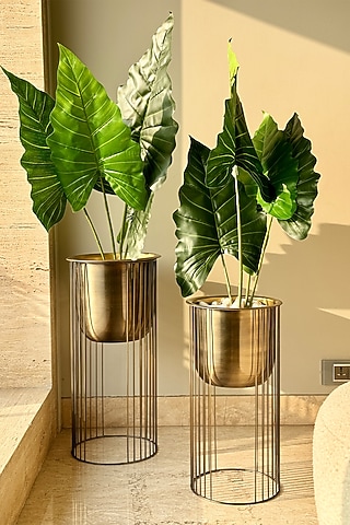 Antique Gold Iron Aurum Planter Set (Set of 2) by Mason Home