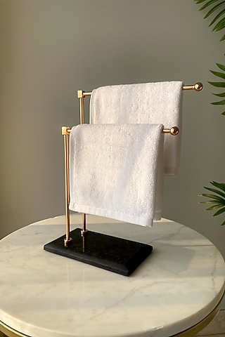 Black & Rose Gold Marble & Steel Melrose Stand by Mason Home