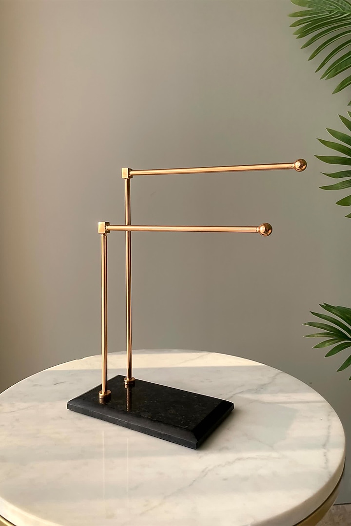 Black & Rose Gold Marble & Steel Melrose Stand by Mason Home at Pernia's Pop Up Shop