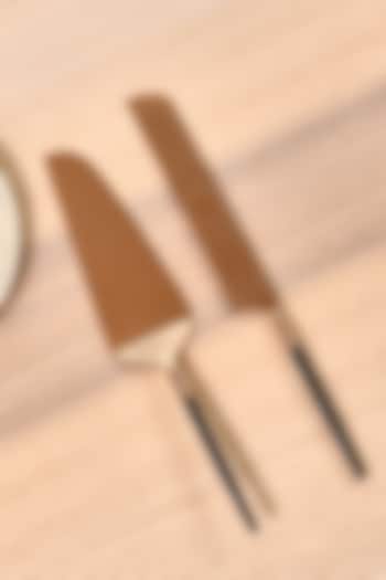 Rose Gold & Black Cake Serving Set (Set of 2) by Mason Home at Pernia's Pop Up Shop