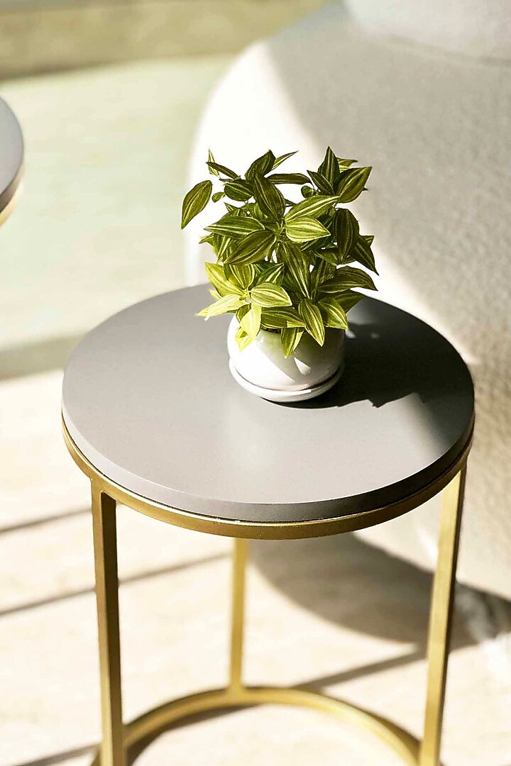 Grey Iron & Wooden Side Table Set by Mason Home at Pernia's Pop Up Shop
