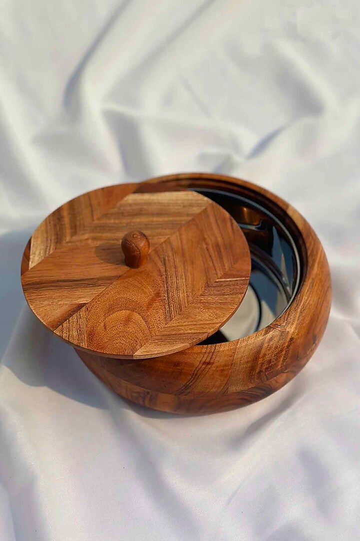 Brown Acacia Wooden Roti Box by Mason Home at Pernia's Pop Up Shop