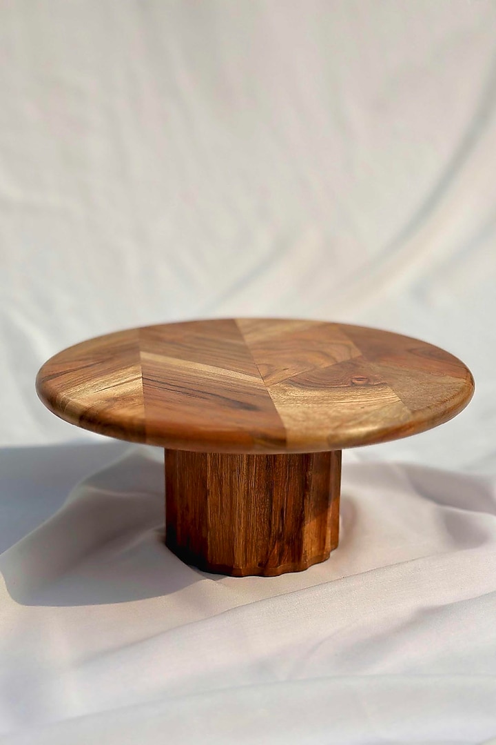 Brown Acacia Wooden Cake Stand by Mason Home at Pernia's Pop Up Shop