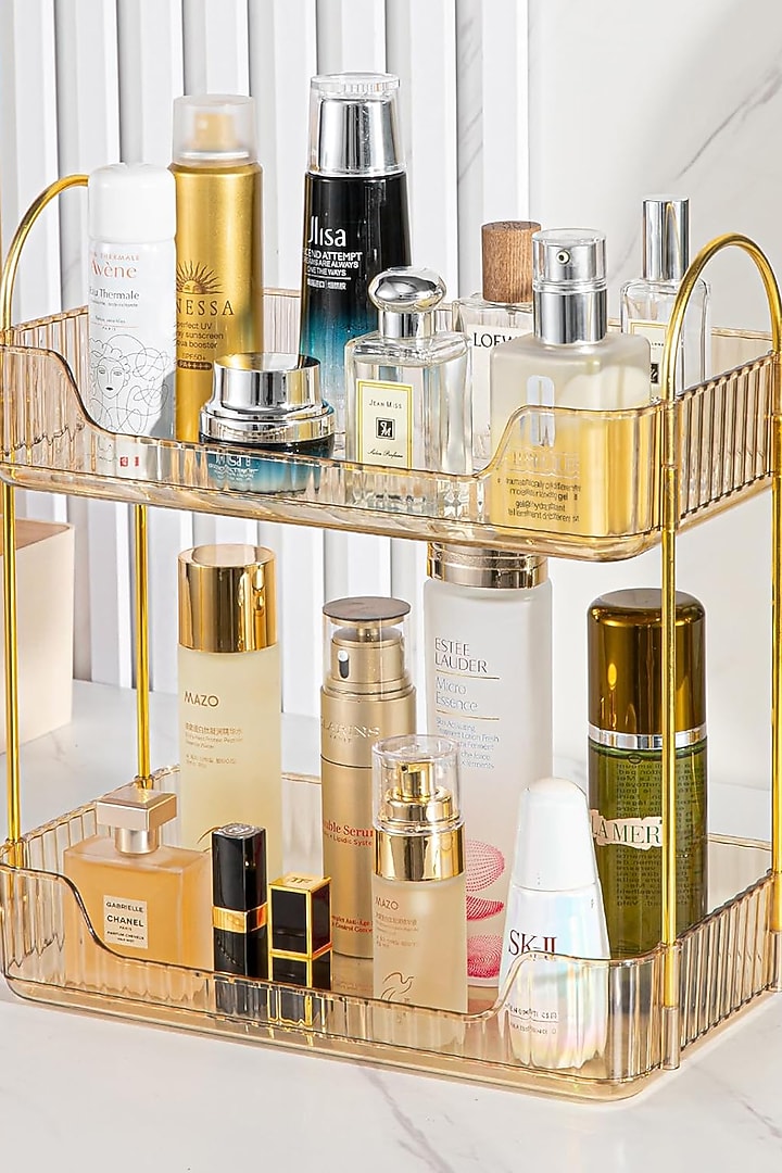 Amber Plastic & Metal Two-Tier Cosmetics Organizers by Mason Home at Pernia's Pop Up Shop