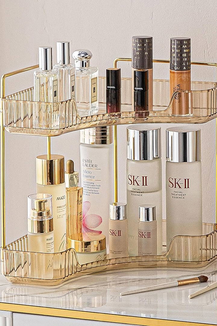 Amber Plastic & Metal Two-Tier Cosmetics Organizers by Mason Home at Pernia's Pop Up Shop