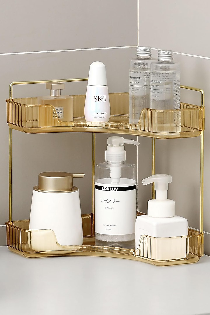 Amber Plastic & Metal Two-Tier Cosmetics Organizers by Mason Home at Pernia's Pop Up Shop