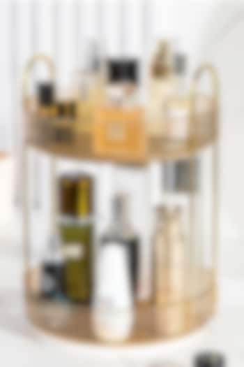 Amber Plastic & Metal Two-Tier Rotating Makeup Organizer by Mason Home at Pernia's Pop Up Shop