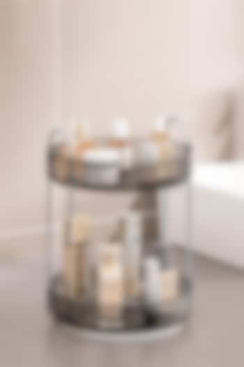 Grey Plastic & Metal Two-Tier Rotating Makeup Organizer by Mason Home at Pernia's Pop Up Shop