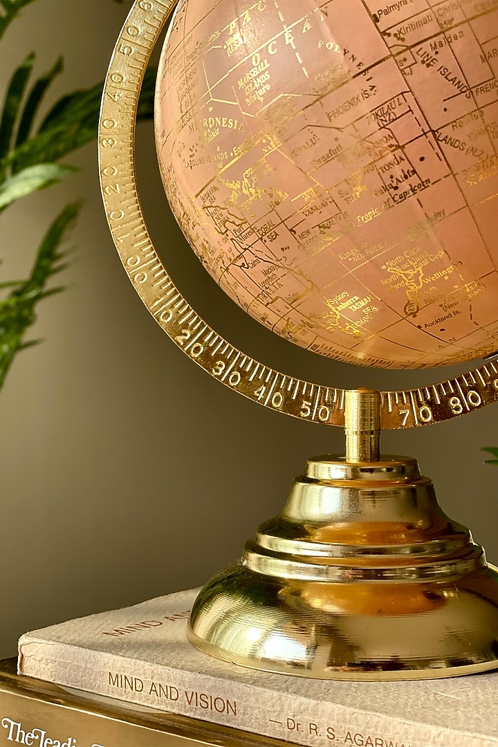 Peach & Gold Iron & Paper Nicolo Globe by Mason Home at Pernia's Pop Up Shop