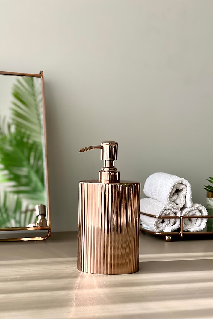 Rose Gold Stainless Steel Soap Dispenser by Mason Home at Pernia's Pop Up Shop