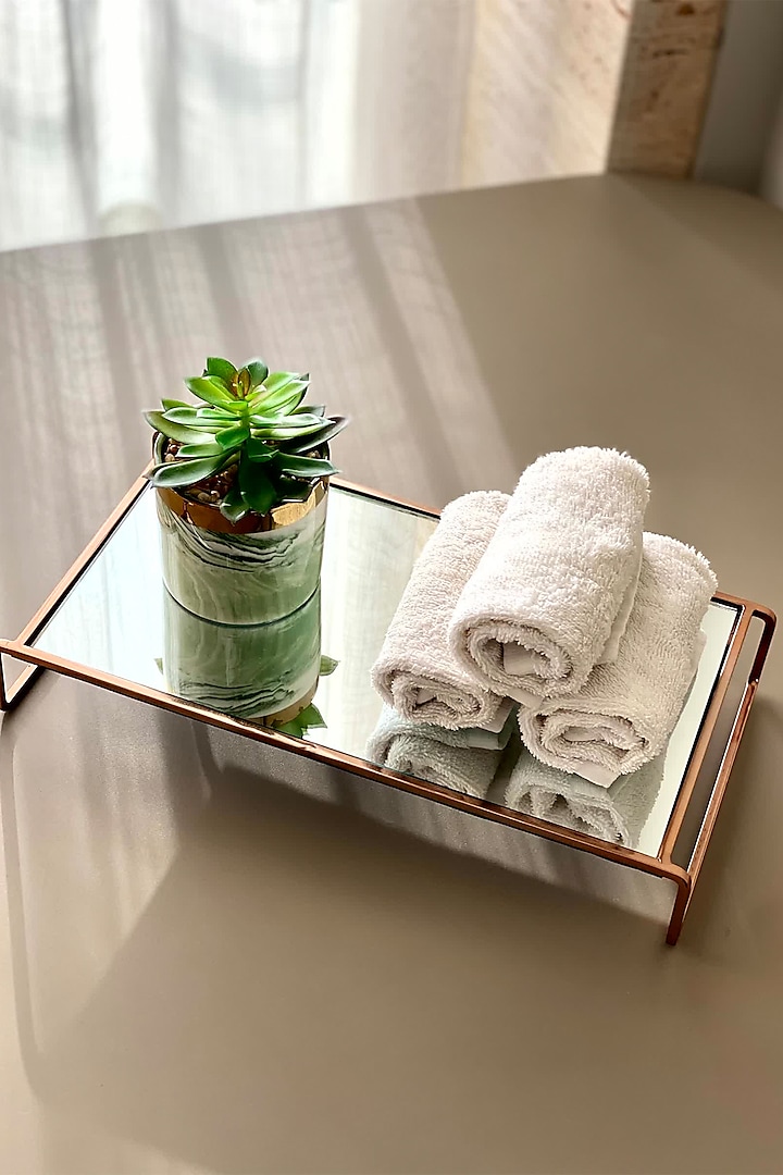 Rose Gold Stainless Steel Accessory Tray by Mason Home at Pernia's Pop Up Shop