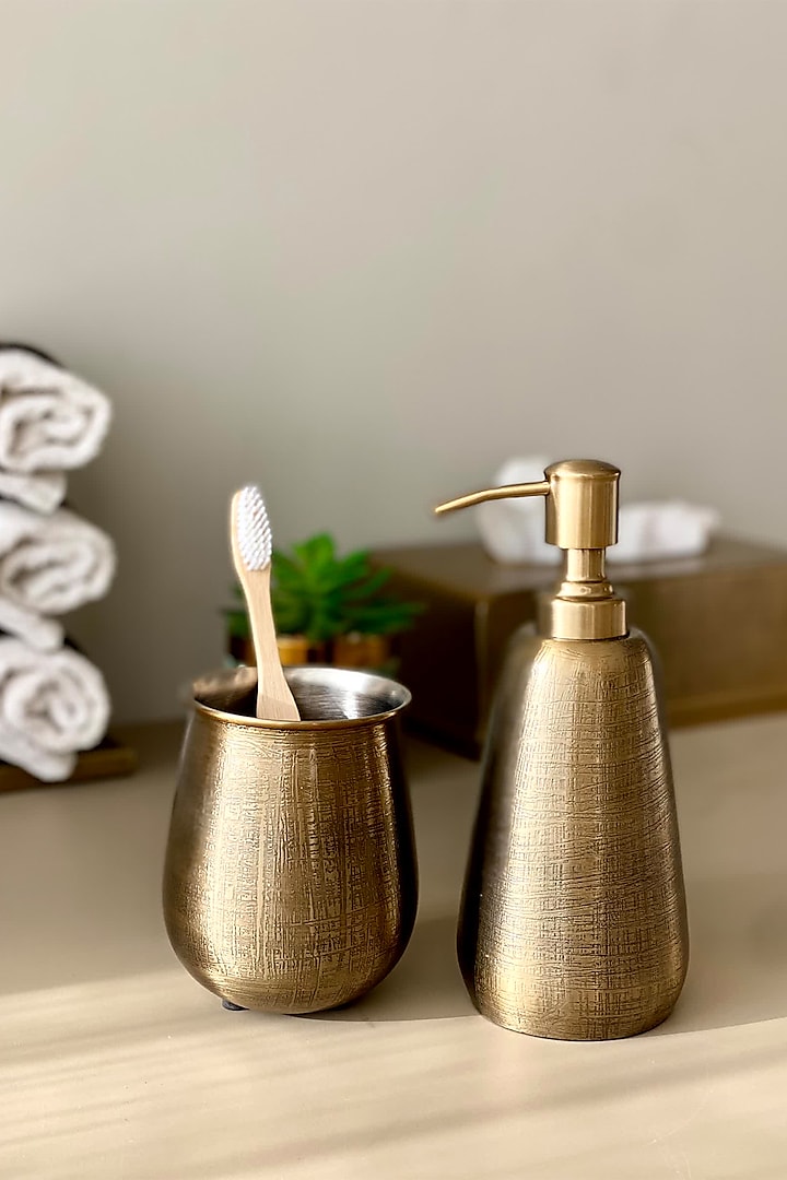 Antique Gold Stainless Steel Bathroom (Set Of 2) by Mason Home at Pernia's Pop Up Shop