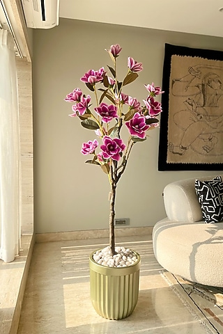 Dark Pink PVC & Fabric Artificial Plant by Mason Home