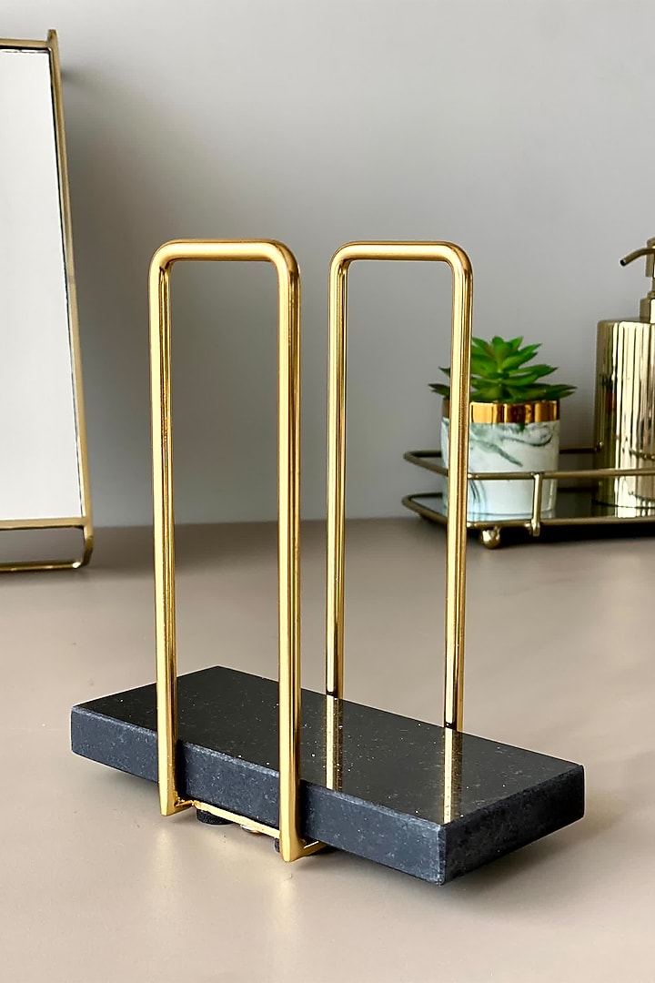 Black & Gold Marble Napkin Holder by Mason Home at Pernia's Pop Up Shop