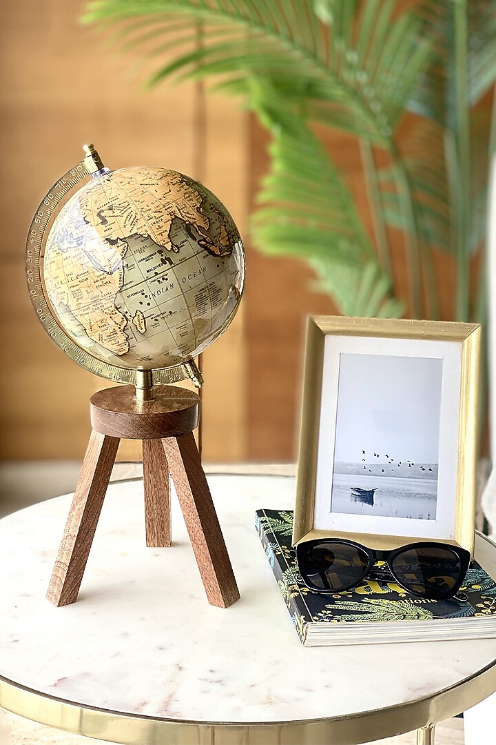 Green & Brown Tripod Globe by Mason Home at Pernia's Pop Up Shop