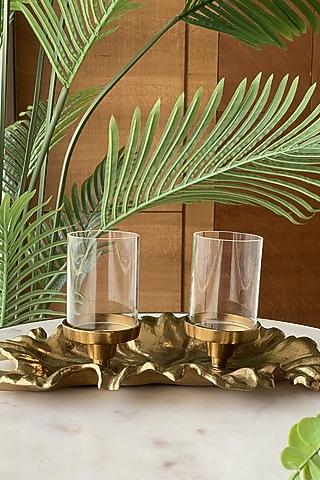 Gold Ambrai Leaf Candle Holder by Mason Home