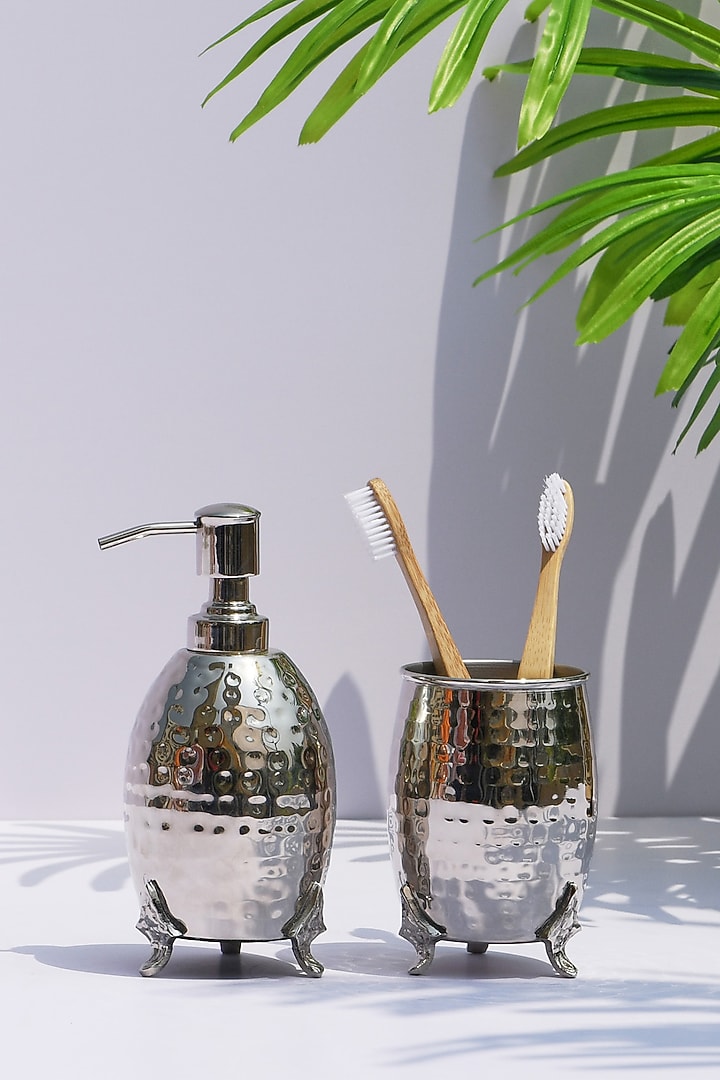 Silver Safi Bathroom Set by Mason Home at Pernia's Pop Up Shop