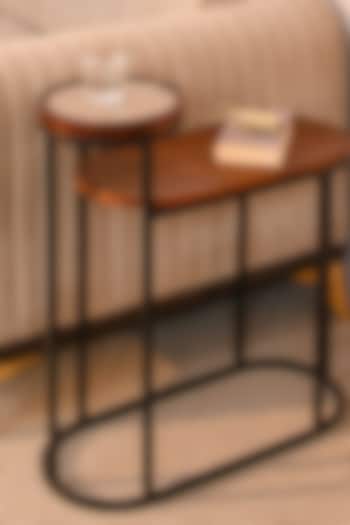 Brown Kovo Rattan 2-Tier Table by Mason Home at Pernia's Pop Up Shop