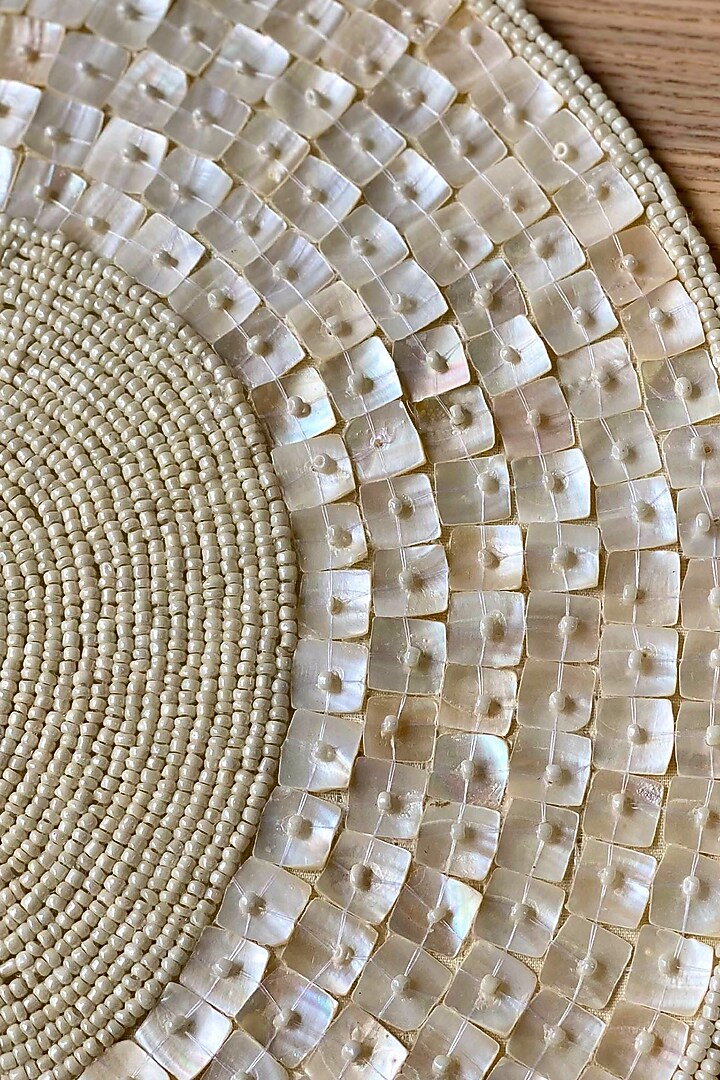 White Regal Mother Of Pearl Placemat (Set of 2) by Mason Home at Pernia's Pop Up Shop
