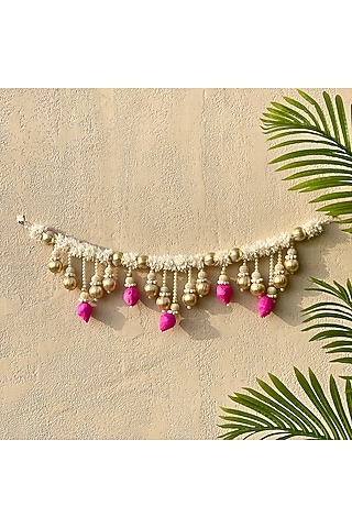 White & Pink Artificial Flower Handcrafted Toran by Mason Home