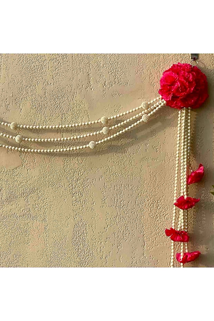 Pink & White Artificial Flower Handcrafted Toran by Mason Home at Pernia's Pop Up Shop