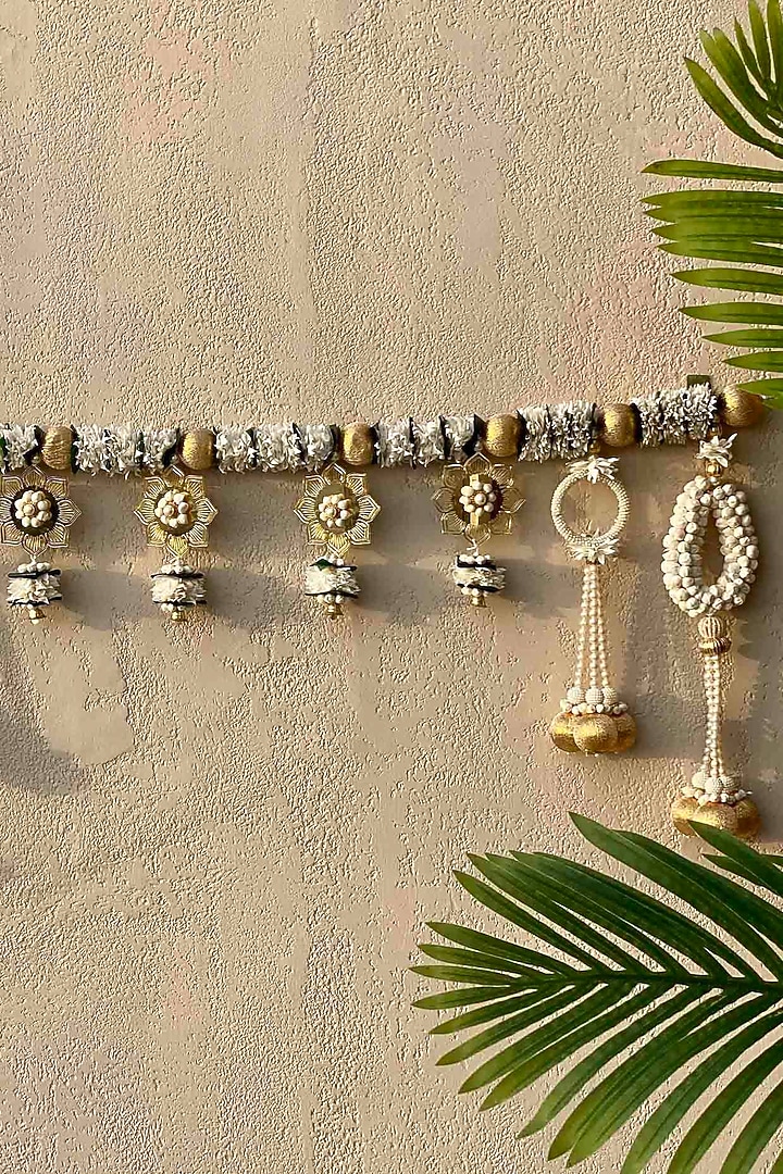 White Artificial Flower Handcrafted Toran by Mason Home at Pernia's Pop Up Shop
