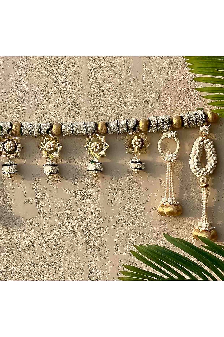 White Artificial Flower Handcrafted Toran by Mason Home at Pernia's Pop Up Shop