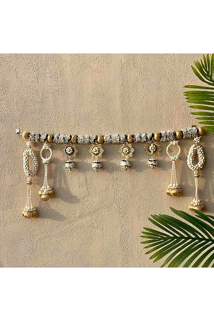 White Artificial Flower Handcrafted Toran by Mason Home at Pernia's Pop Up Shop