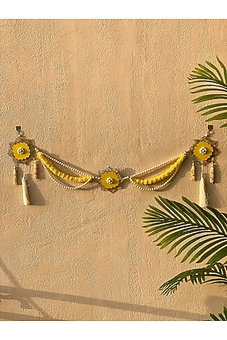Yellow & White Artificial Flower Handcrafted Toran by Mason Home