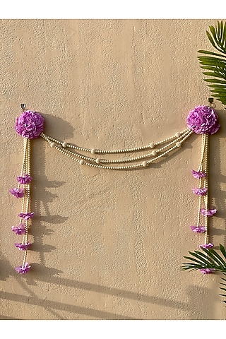 Lavender & White Artificial Flower Handcrafted Toran by Mason Home