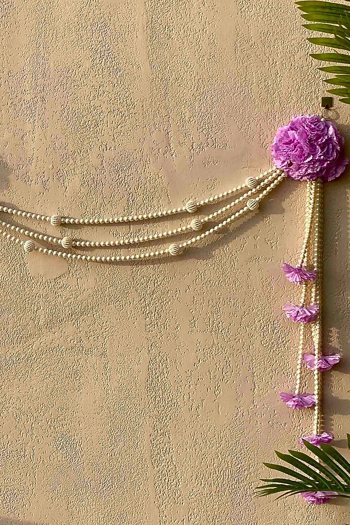 Lavender & White Artificial Flower Handcrafted Toran by Mason Home at Pernia's Pop Up Shop
