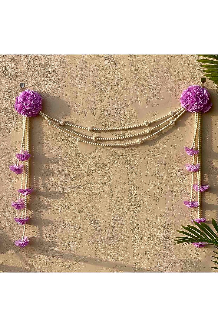 Lavender & White Artificial Flower Handcrafted Toran by Mason Home at Pernia's Pop Up Shop