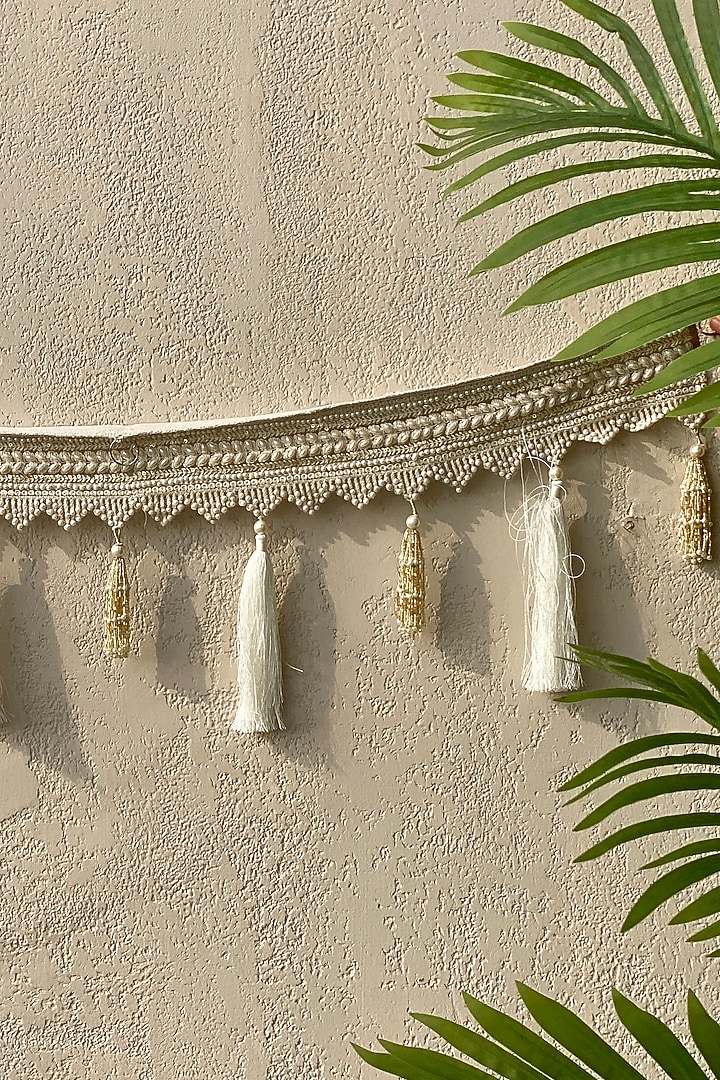 White Pearl & Lace Handcrafted Toran by Mason Home at Pernia's Pop Up Shop