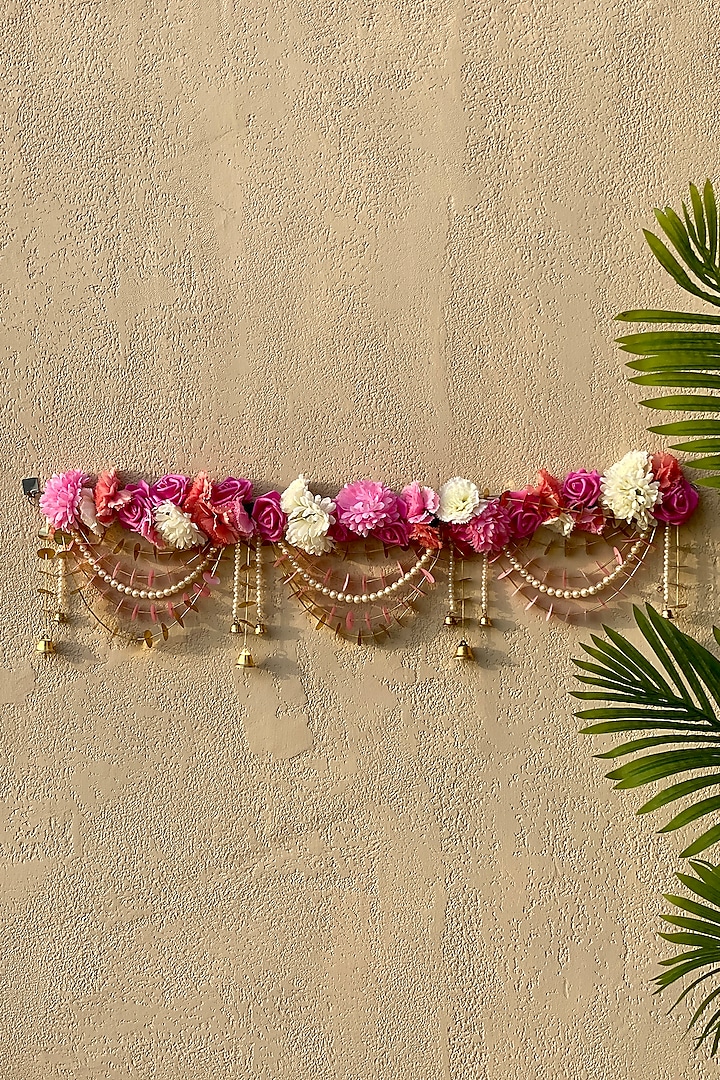 Pink & White Artificial Flower Handcrafted Toran by Mason Home