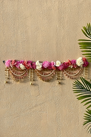 Pink & White Artificial Flower Handcrafted Toran by Mason Home