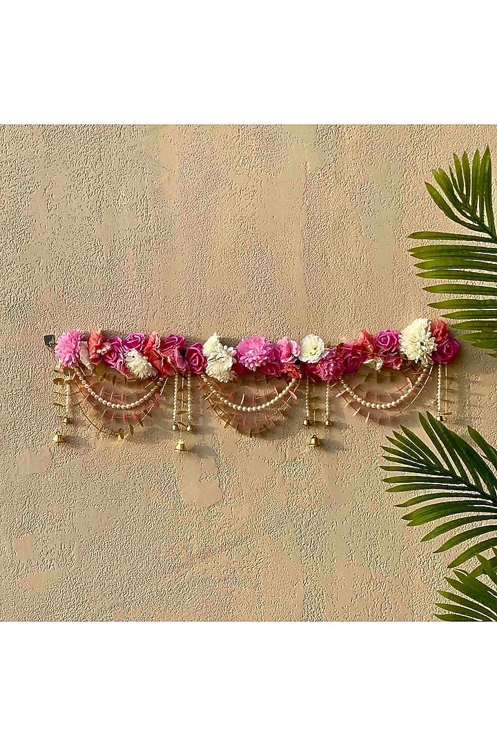 Pink & White Artificial Flower Handcrafted Toran by Mason Home at Pernia's Pop Up Shop